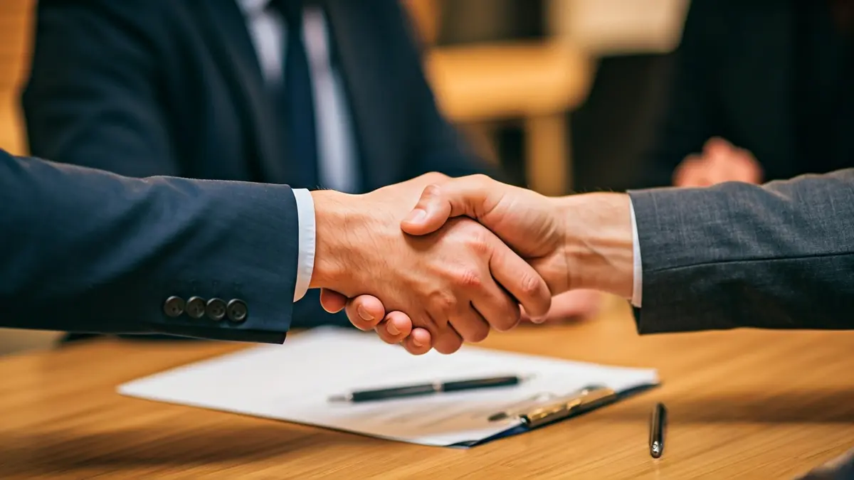 Imagen genérica de un apretón de manos sobre un escritorio, simbolizando un acuerdo.