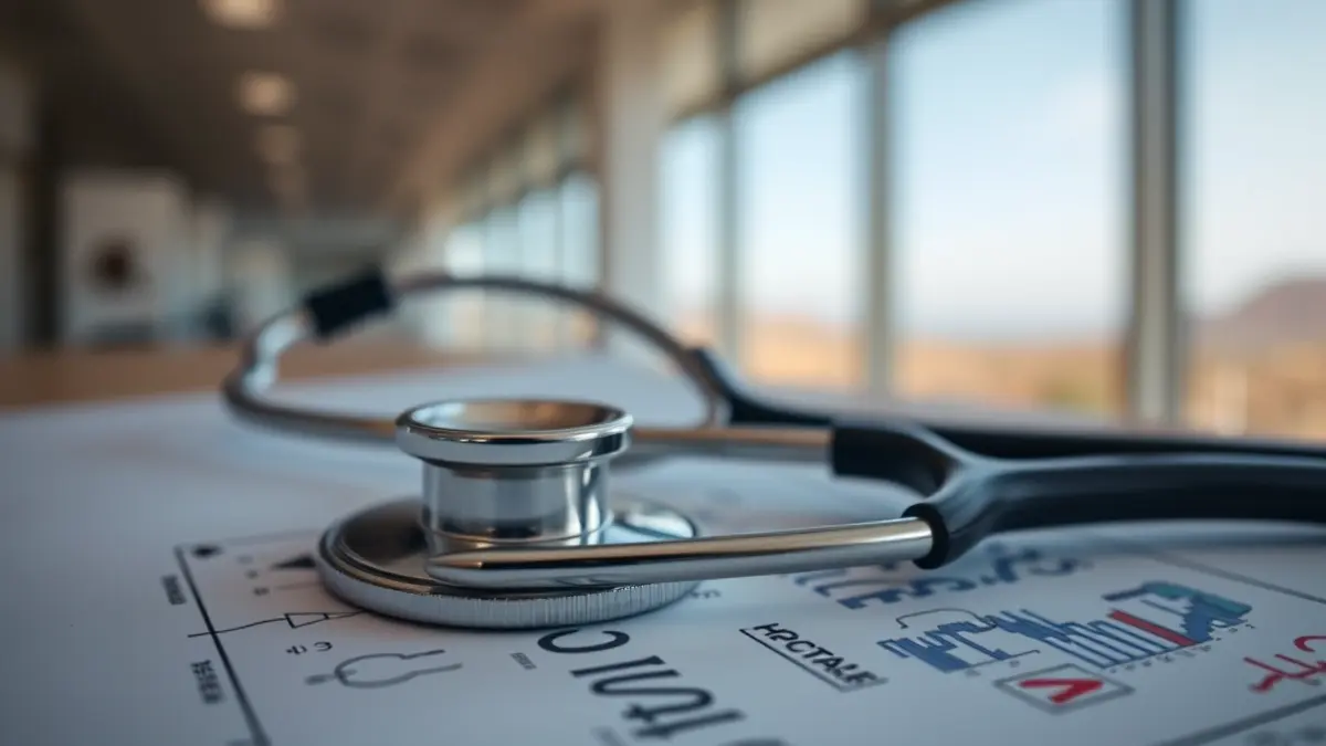 Generic image of a stethoscope on a medical chart, symbolizing healthcare.