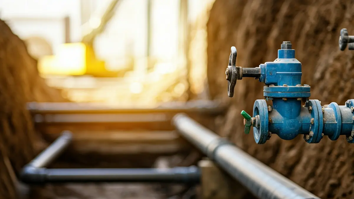 Generic image of modern water pipes in an underground network.