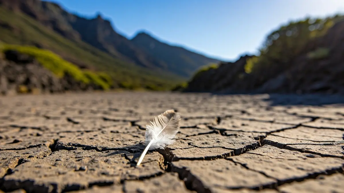Imagen de una pluma de ave en el suelo, simbolizando el hallazgo de aves muertas.