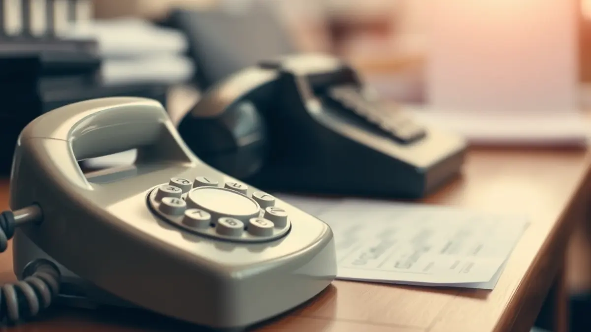 Imagen genérica de un teléfono antiguo sobre un escritorio, simbolizando una llamada fraudulenta.