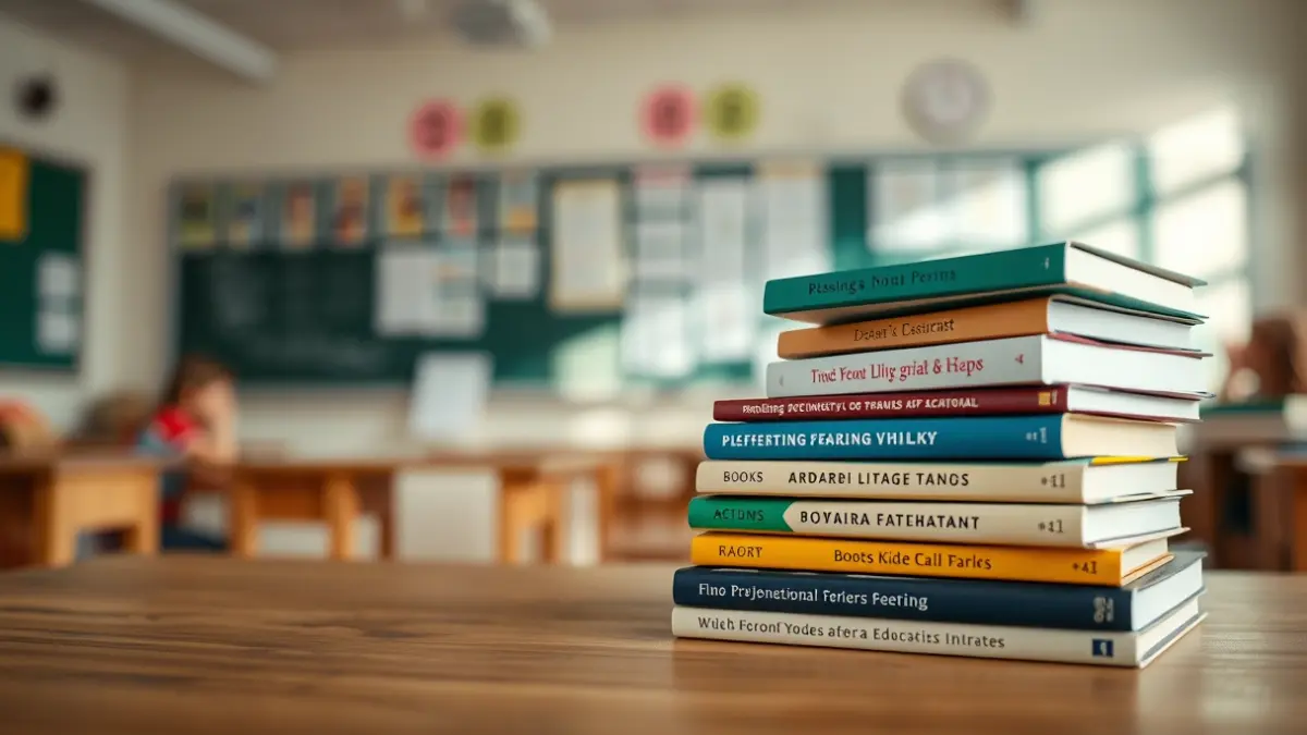 Generic image of educational books on a desk, symbolizing inclusive education.