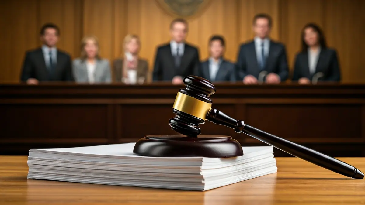 Imagen genérica de un mazo de juez sobre documentos legales, simbolizando una decisión judicial.