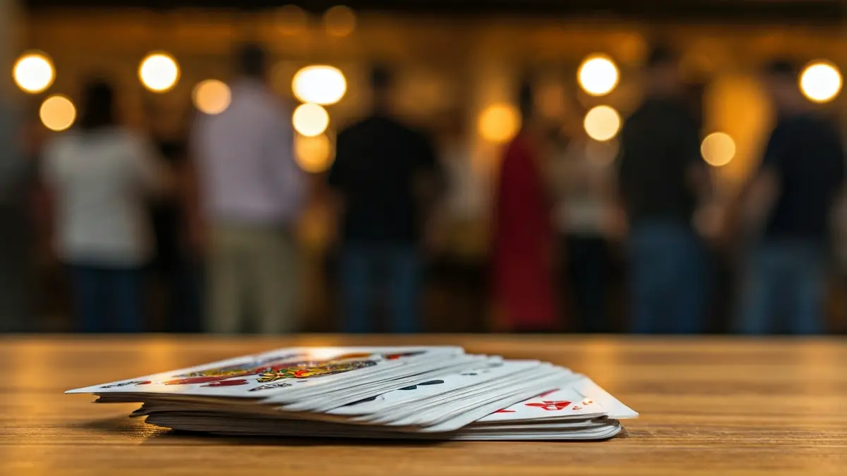 Generic image of Spanish playing cards on a wooden table.