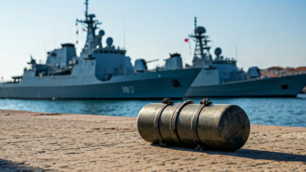 Imagen de un artefacto explosivo desactivado en el puerto de Arrecife.