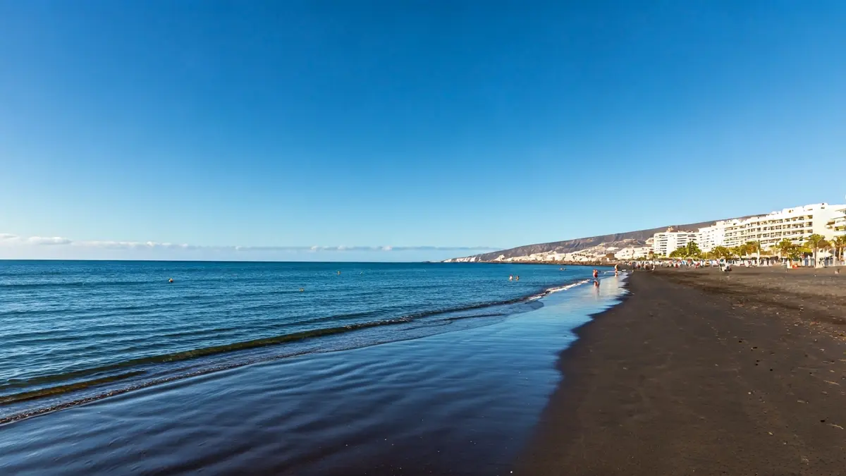 Generic image of a volcanic sand beach in Canarias.