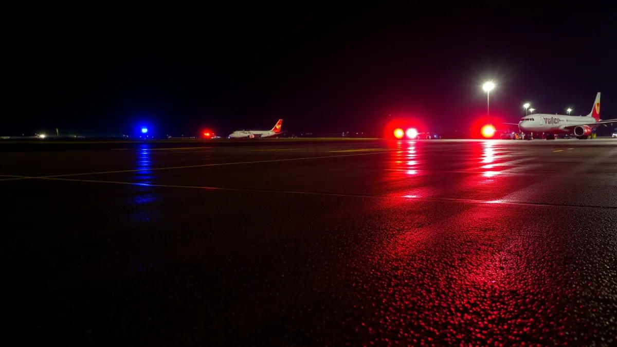 Imagen genérica de luces de emergencia en un aeropuerto.