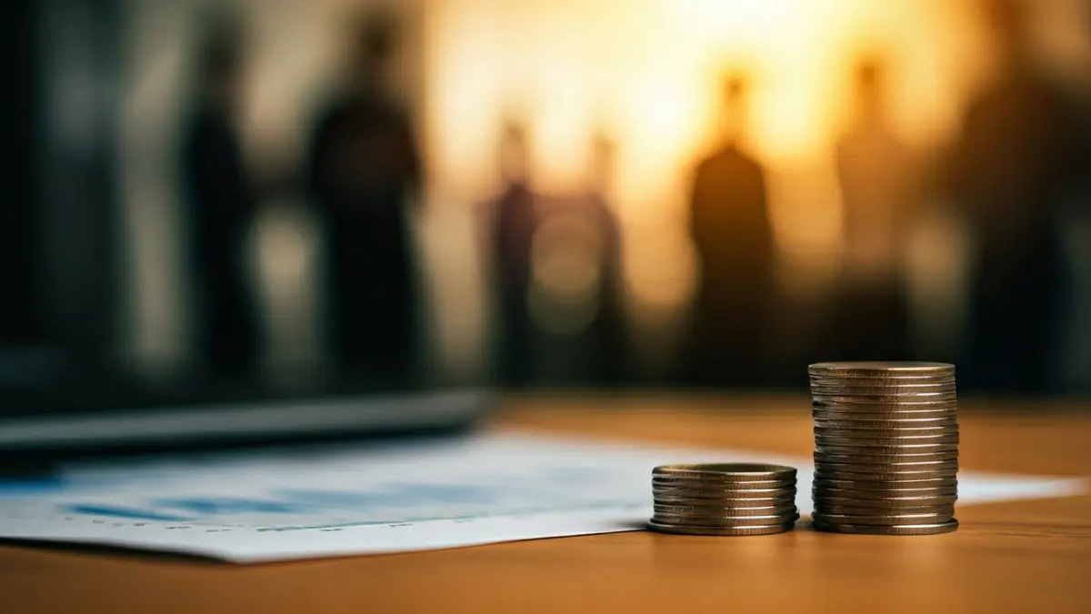 Imagen genérica de monedas y un gráfico financiero, simbolizando datos económicos y tendencias de empleo.