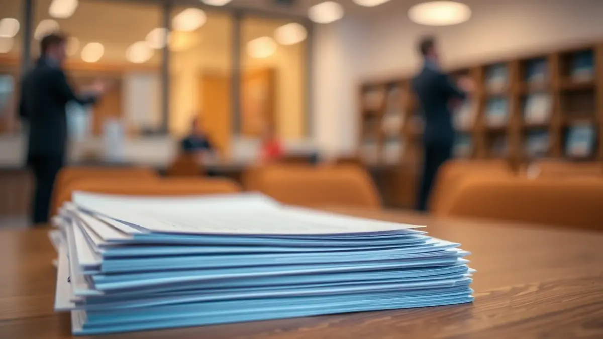 Imagen genérica de documentos administrativos sobre un escritorio.