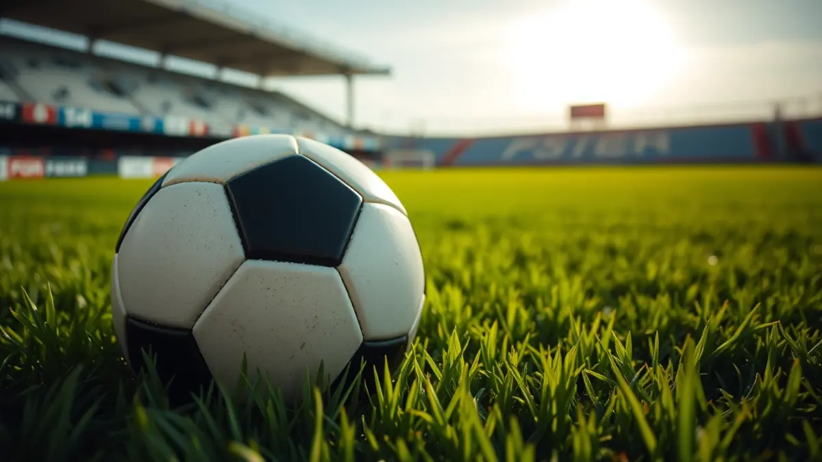 Imagen genérica de un balón de fútbol en el césped de un estadio.