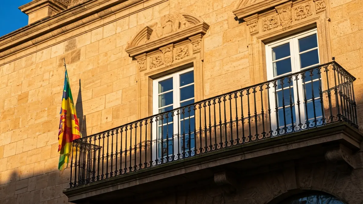 Facade of a restored historic building in Betancuria, Fuerteventura