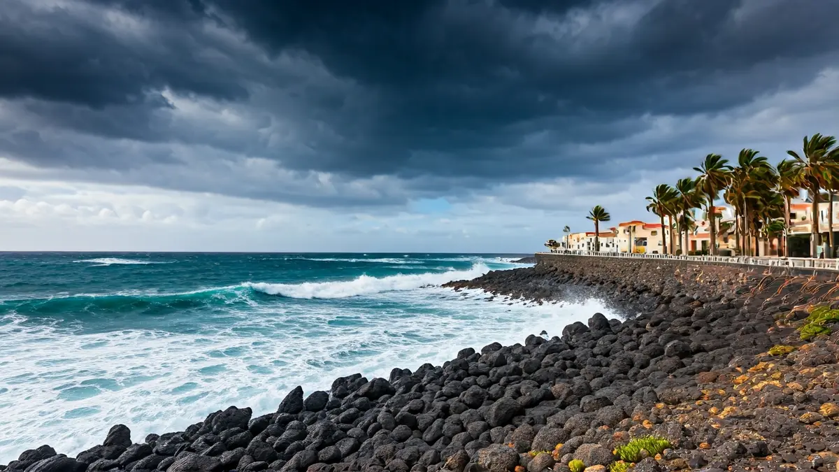 Imagen genérica de oleaje fuerte y viento en la costa canaria.