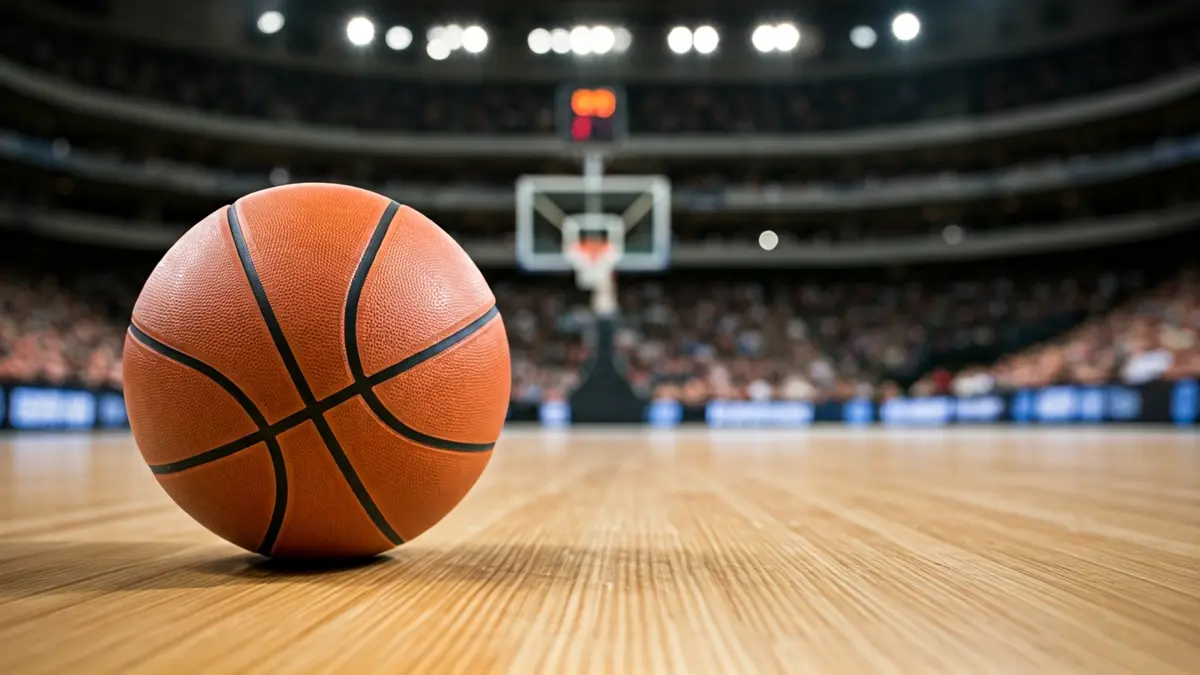 Imagen genérica de un balón de baloncesto en una cancha.