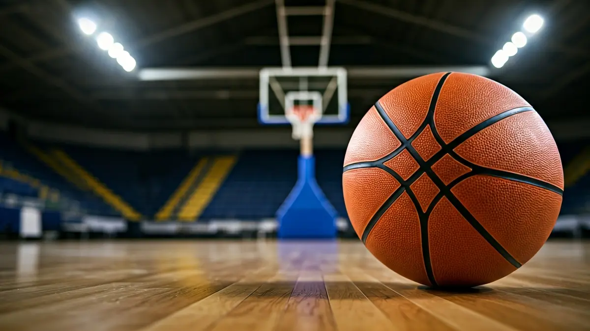 Imagen genérica de un balón de baloncesto en una cancha.
