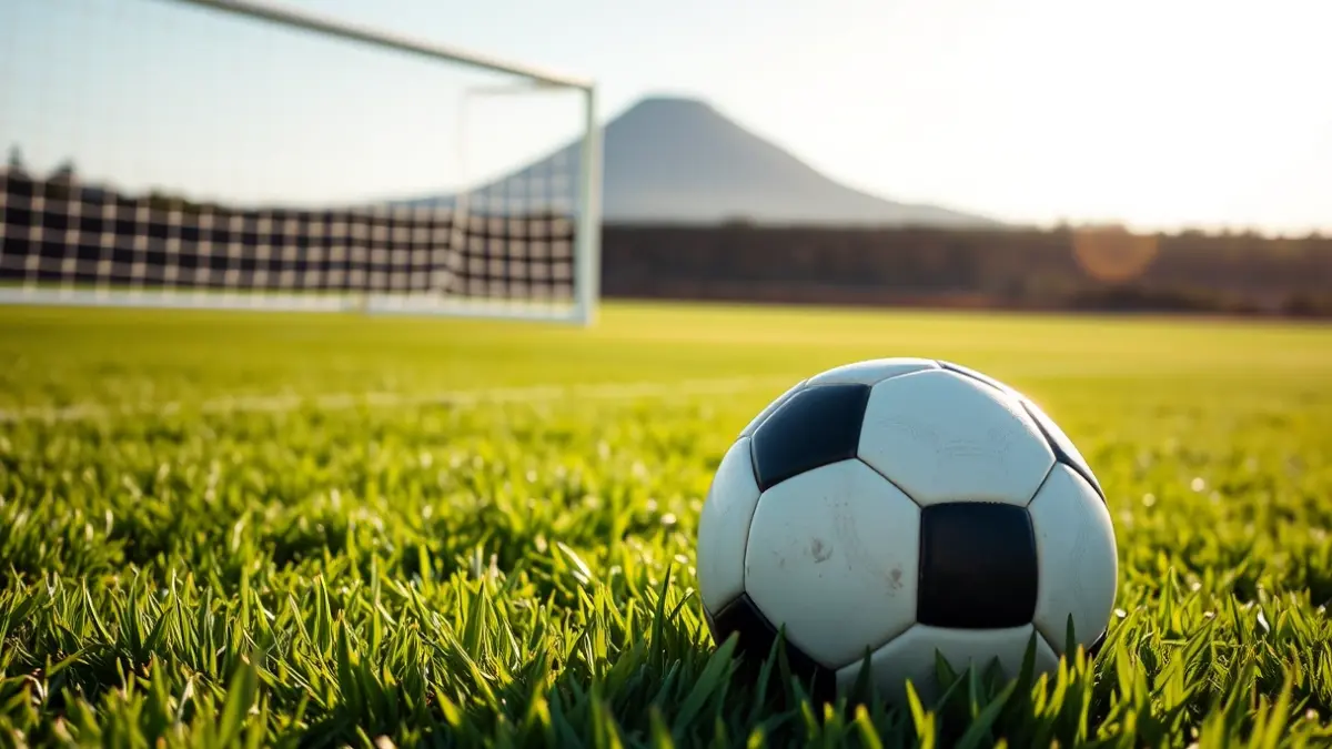 Generic image of a soccer ball on a grass field.