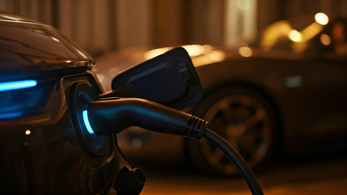 Imagen genérica de un coche eléctrico cargándose.