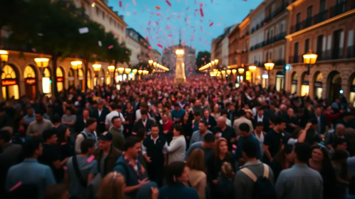 Generic image of a crowd at a festive or multitudinous event.