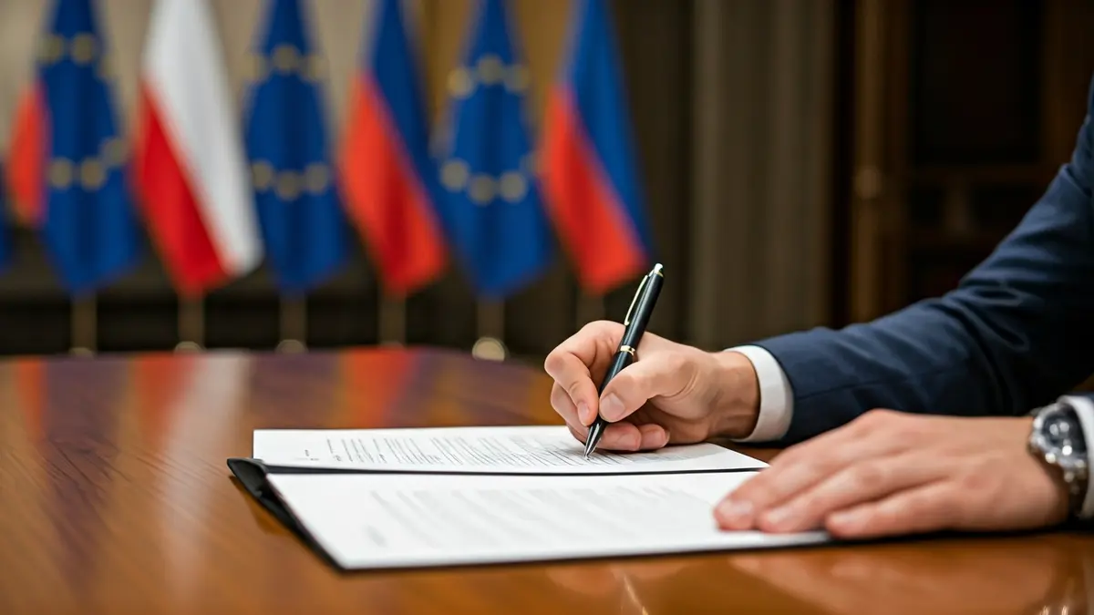 Imagen genérica de manos firmando un documento, simbolizando acuerdos políticos.
