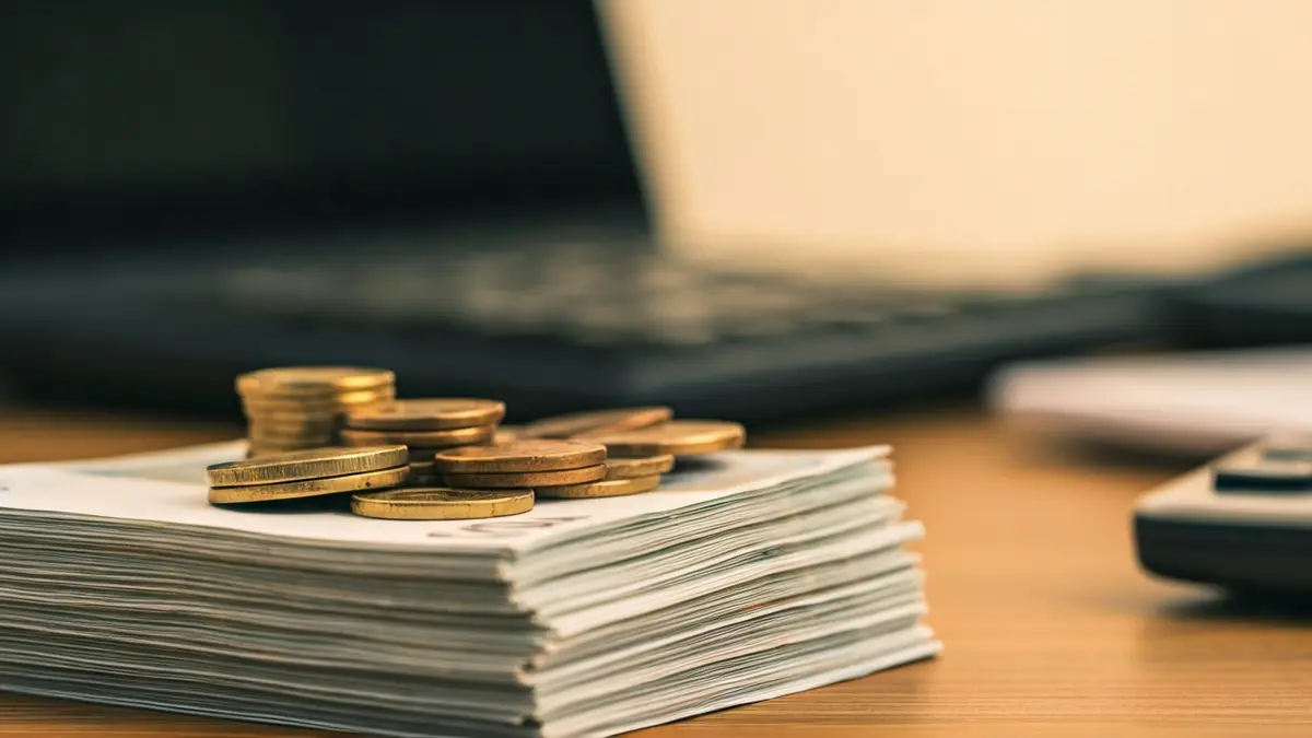 Generic image of euro banknotes and coins on a desk, symbolizing fund management.
