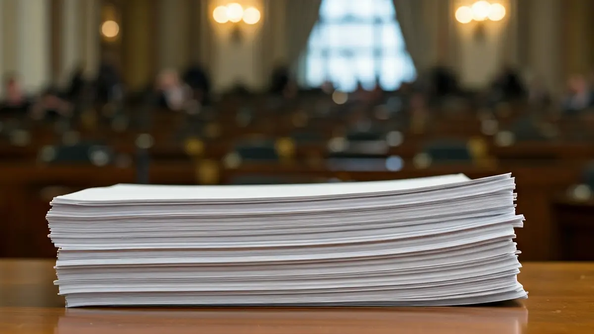 Imagen genérica de documentos oficiales sobre una mesa, simbolizando la política y la administración.