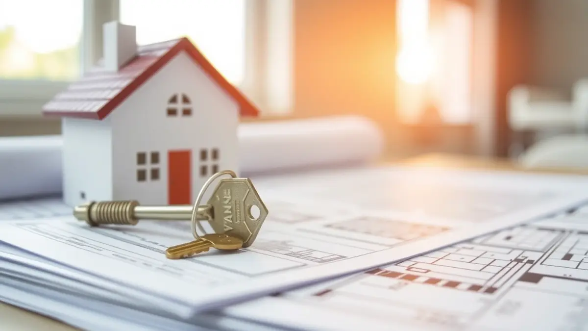 Imagen genérica de una llave sobre planos, simbolizando soluciones de vivienda.