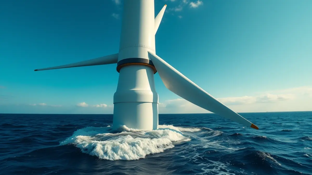 Generic image of an offshore wind turbine in the ocean.