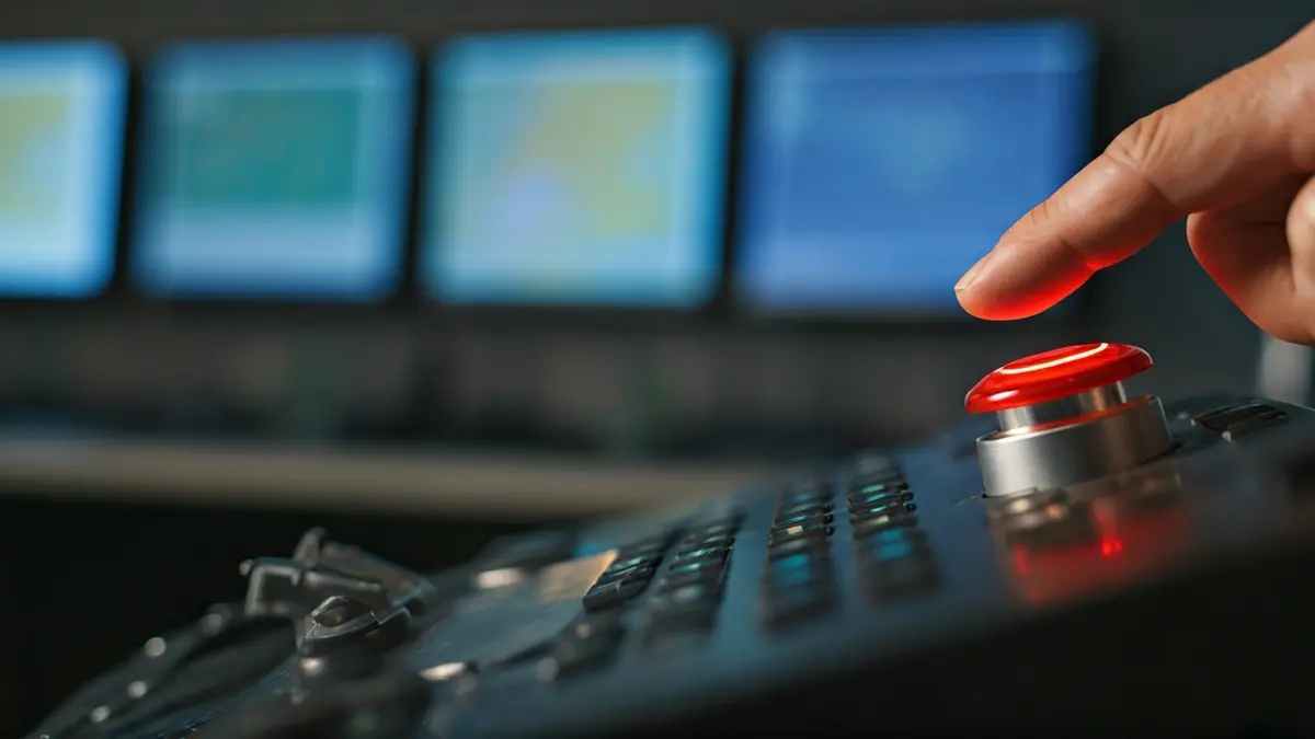 Imagen genérica de un botón de emergencia en un centro de control.