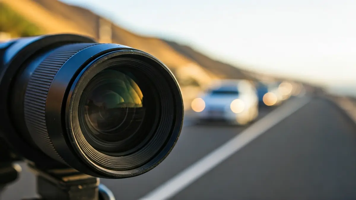 Generic image of a speed camera on a Canary Islands road.