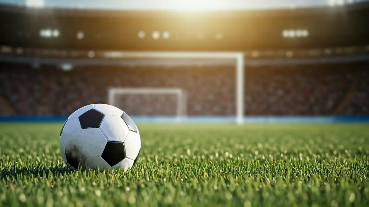 Imagen genérica de un balón de fútbol en el césped de un estadio.