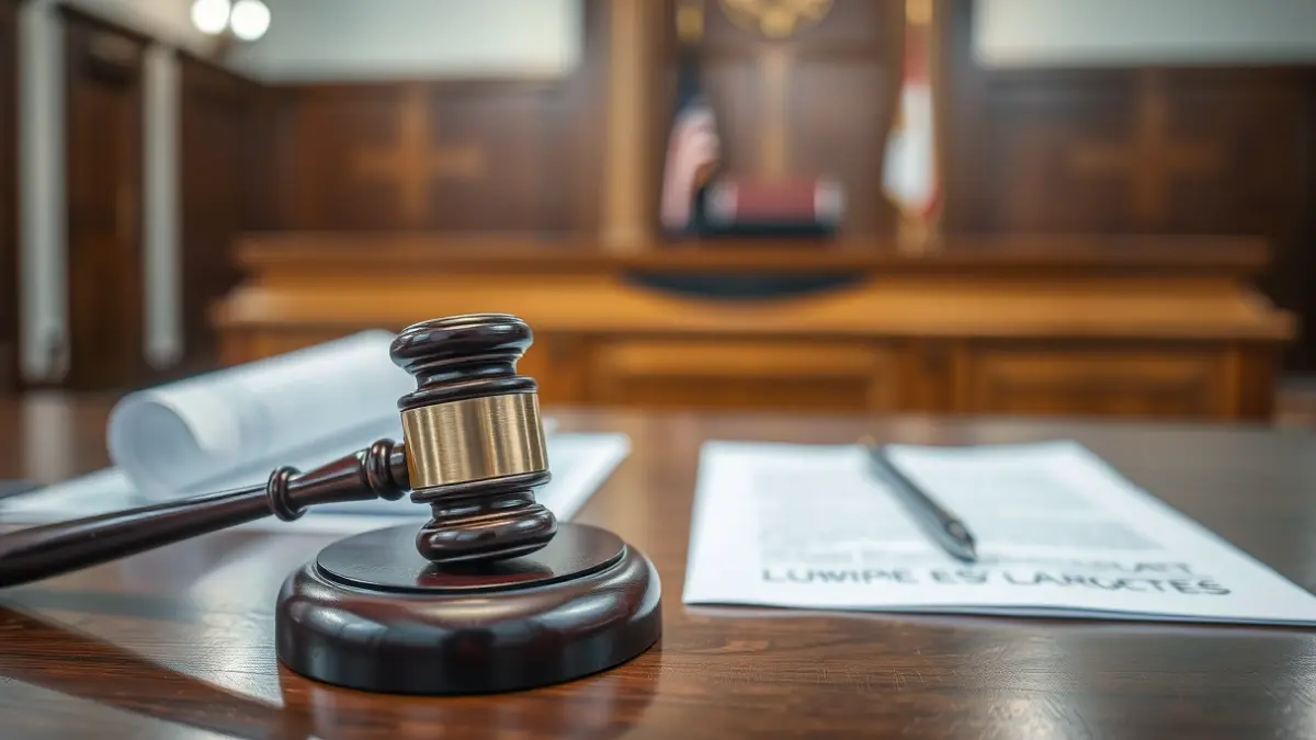 Imagen genérica de un mazo de juez sobre una mesa en un juzgado.