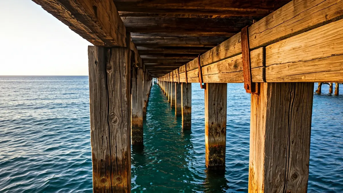 Imagen de los muelles carboneros de Valleseco con daños estructurales.