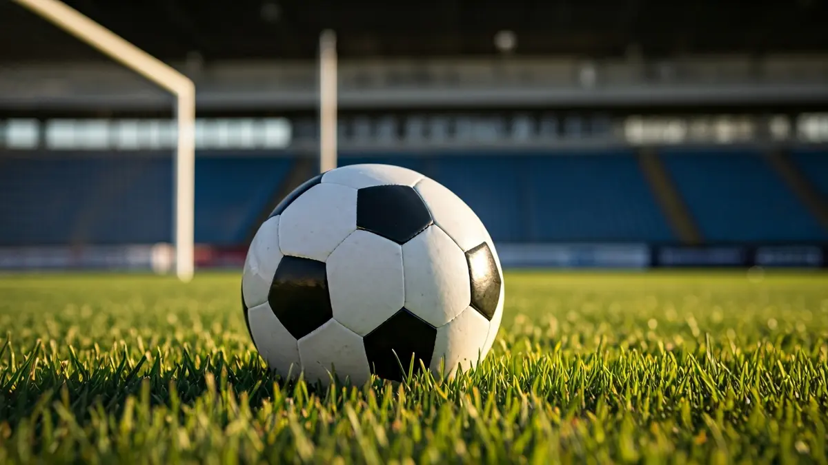 Imagen genérica de un balón de fútbol en el césped de un estadio.
