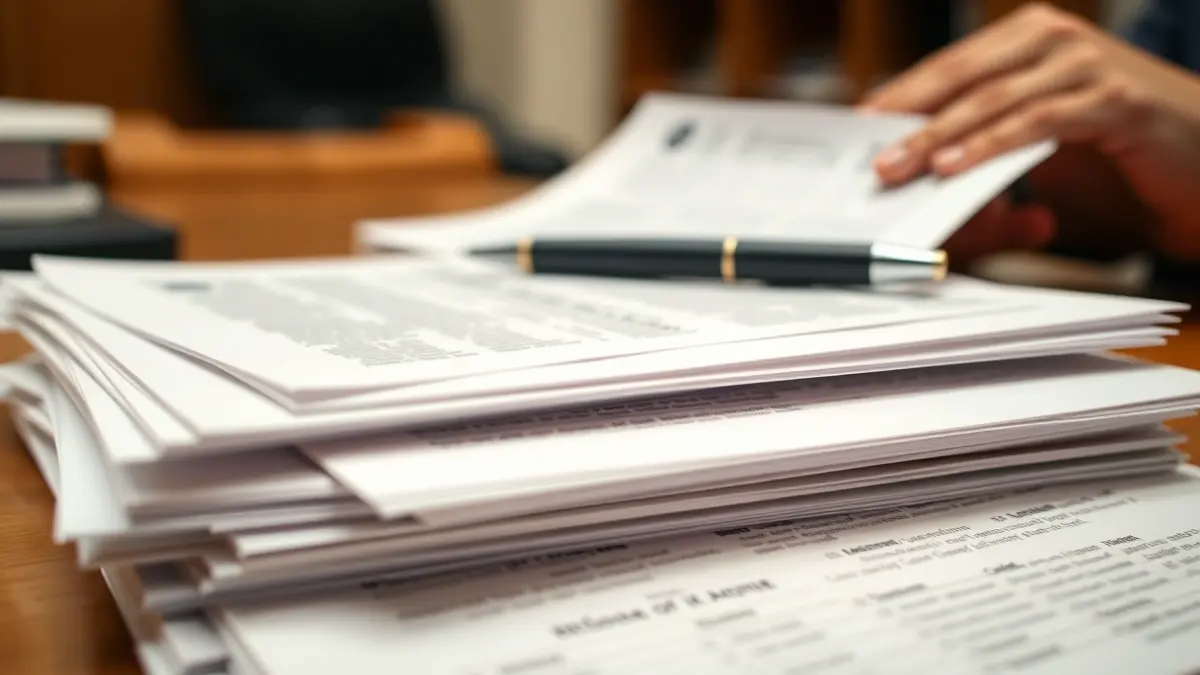 Generic image of administrative documents and paperwork in a government office.
