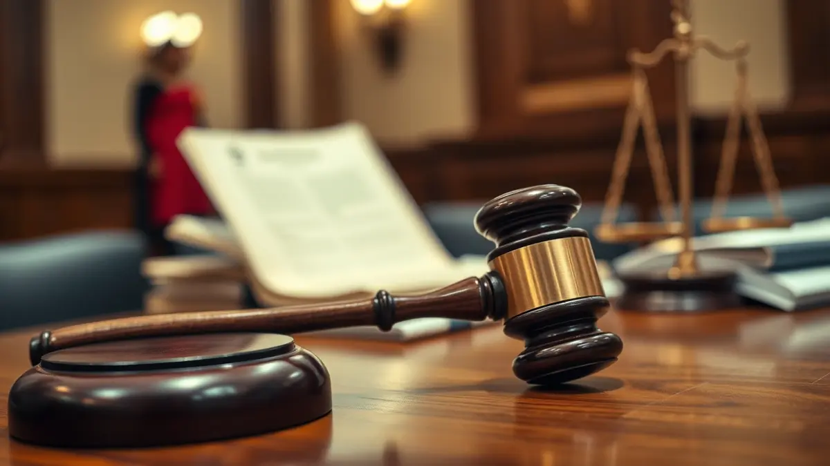 Imagen genérica de un mazo de juez en un tribunal.