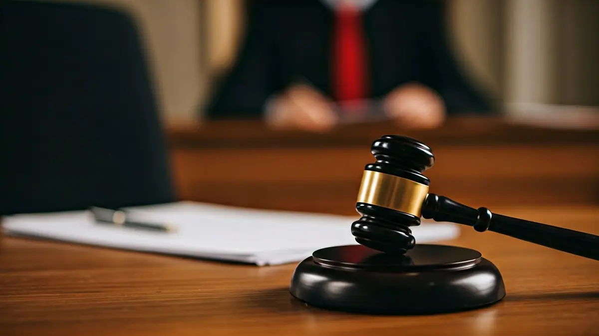 Imagen genérica de un mazo de juez sobre una mesa en un juzgado.