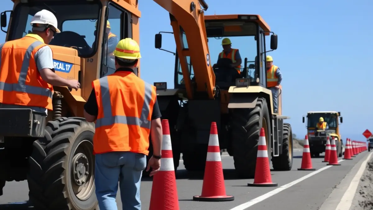 Imagen genérica de obras de asfaltado en una calle.