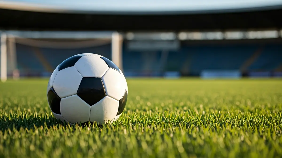 Imagen genérica de un balón de fútbol en el césped de un estadio.