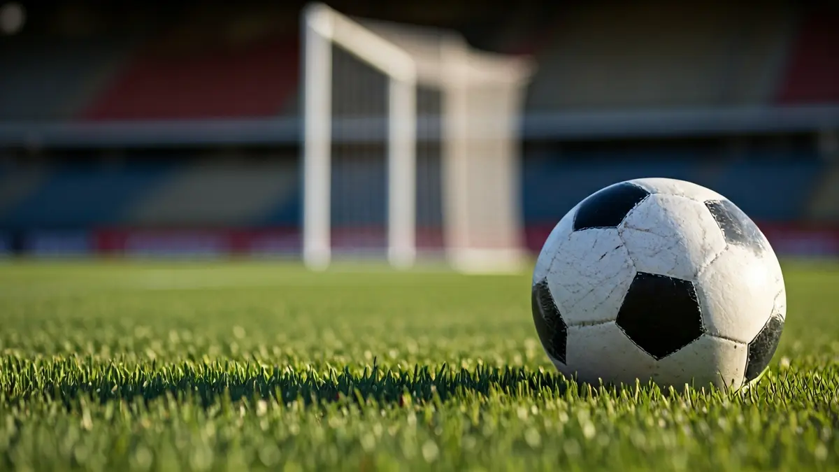 Imagen genérica de un balón de fútbol en el césped de un estadio.