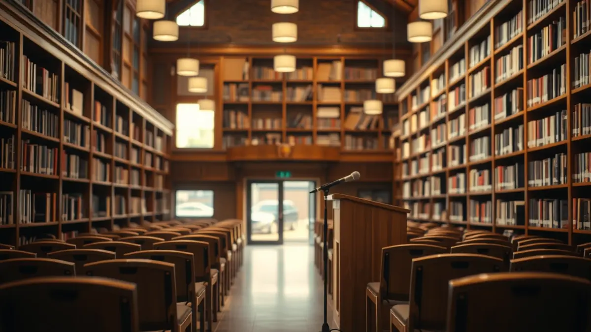 Imagen genérica de una presentación de libro en una biblioteca.