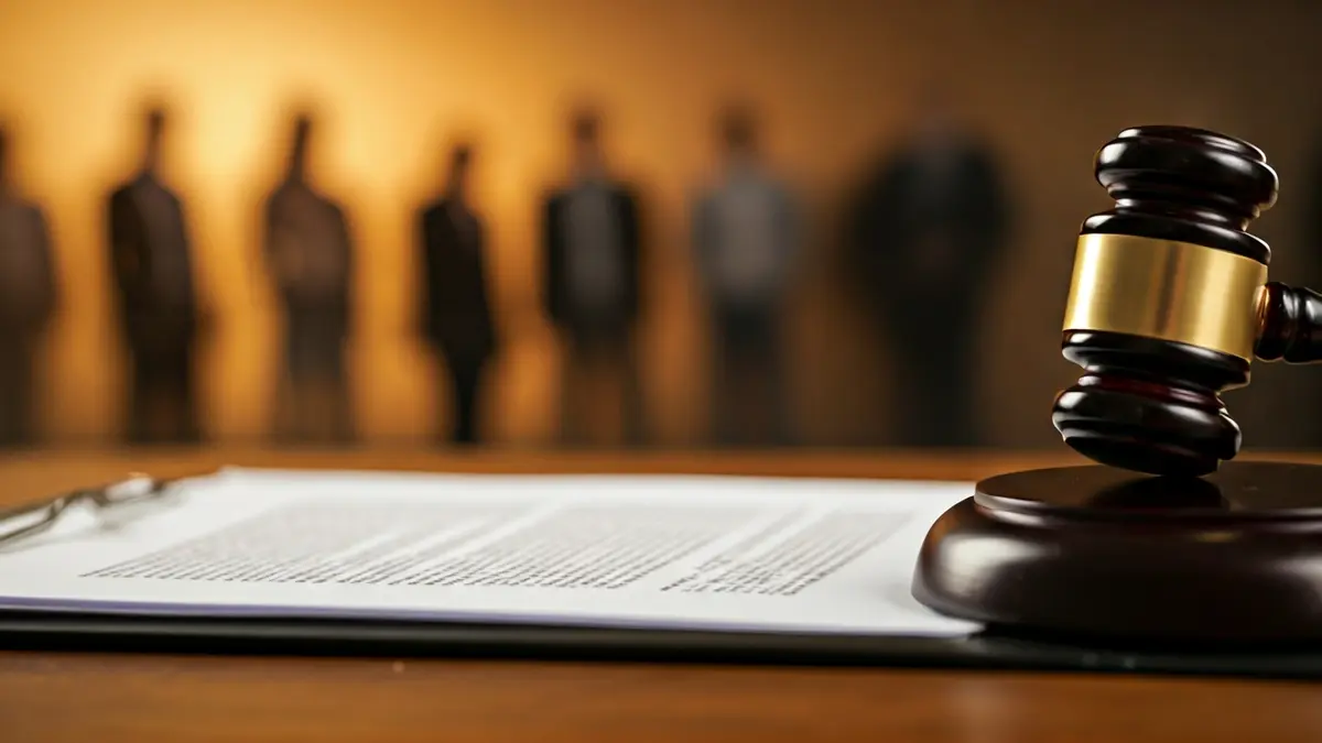 Imagen genérica de documentos legales y un mazo, simbolizando una investigación judicial.