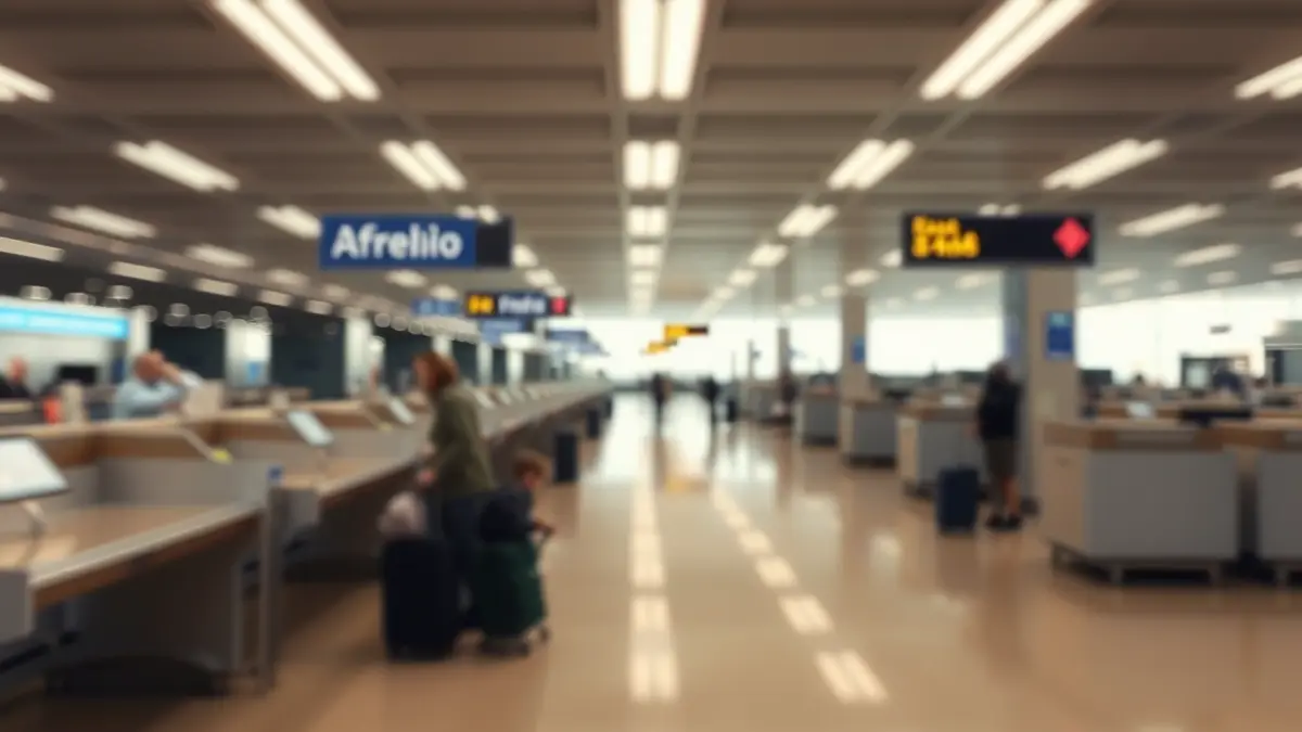 Image of an airport boarding area after an evacuation