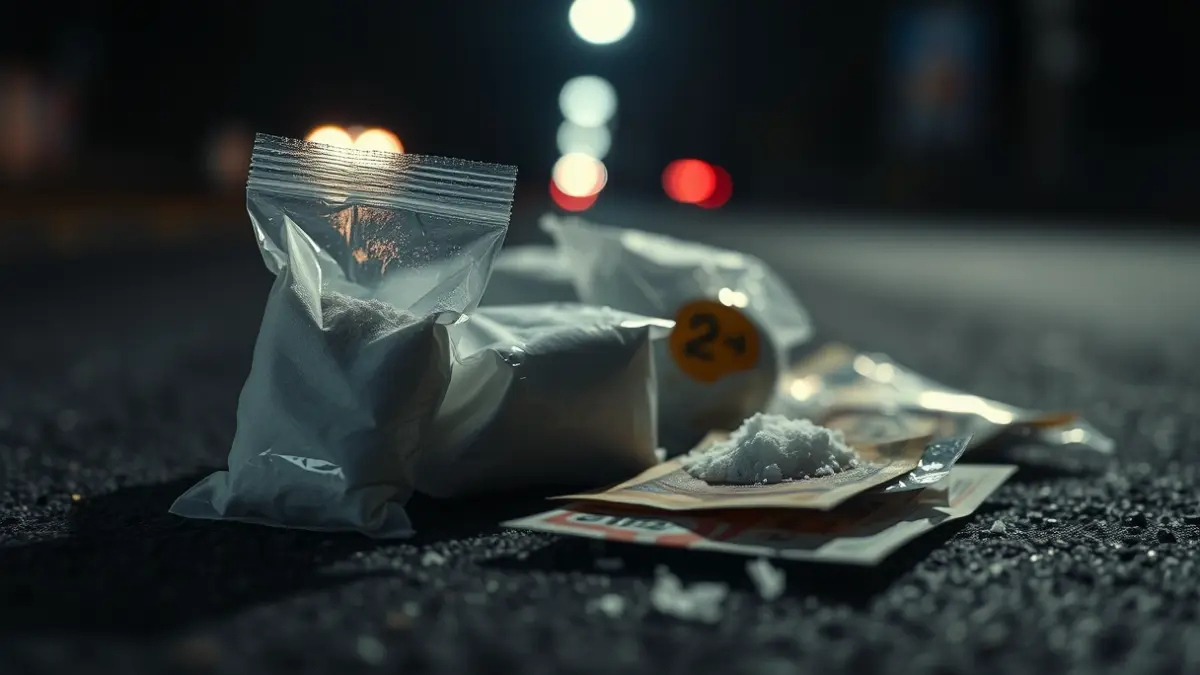 Imagen genérica de drogas incautadas y dinero en efectivo.