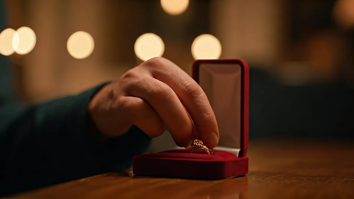 Imagen genérica de una mano colocando una joya en un joyero.