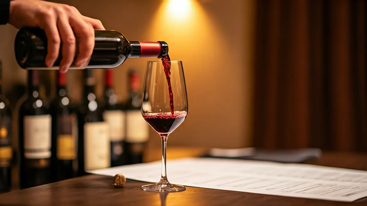 Generic image of a sommelier serving wine at a tasting.