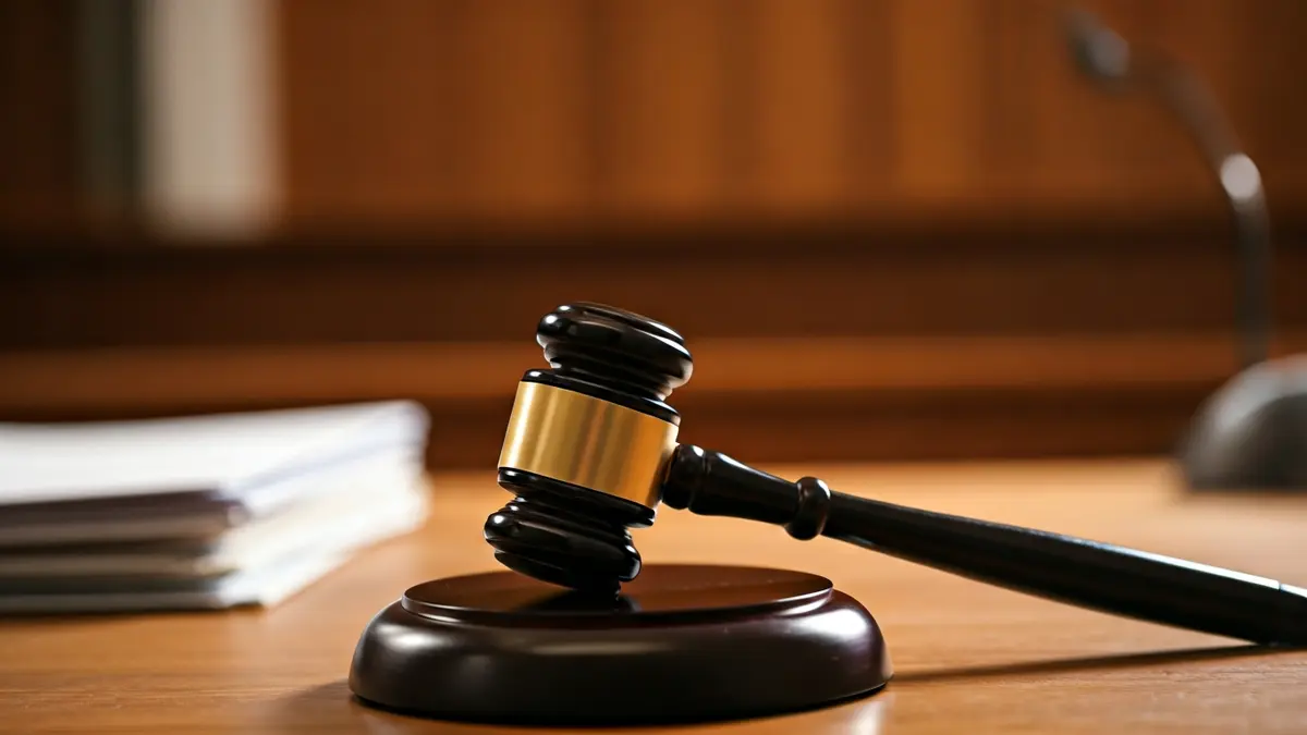 Imagen genérica de un mazo de juez sobre una mesa en un juzgado.