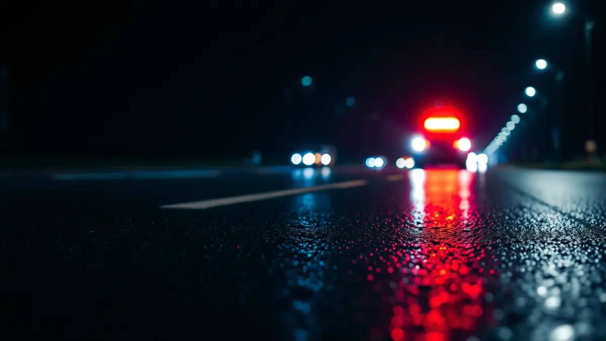 Generic image of emergency lights on the road.