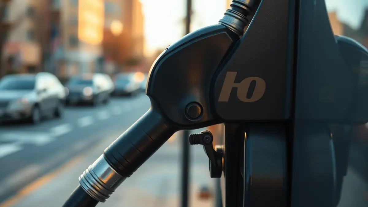Imagen genérica de una manguera de gasolina en una estación de servicio.