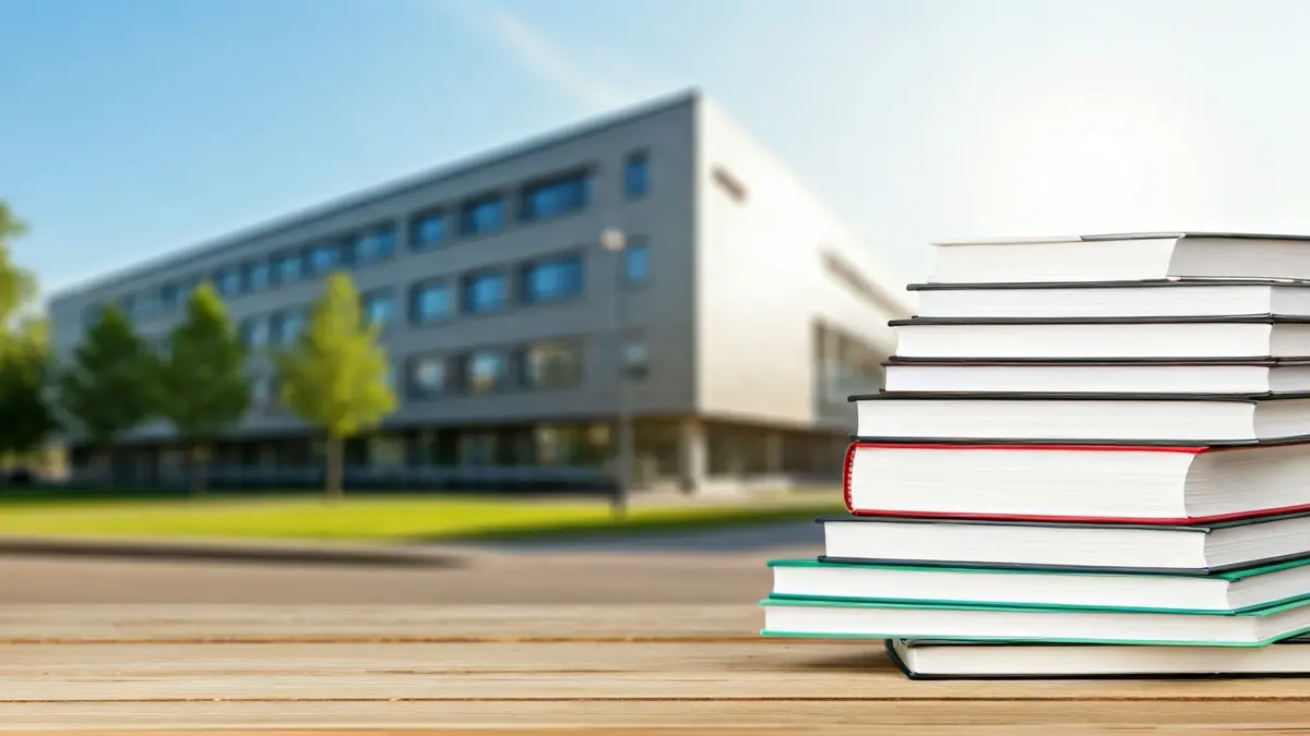 Generic image of books and study materials, symbolizing scholarships and study aid.