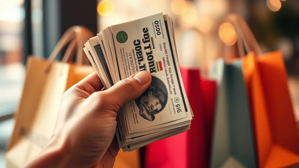 Imagen genérica de dinero y compras, representando el Bono Consumo.