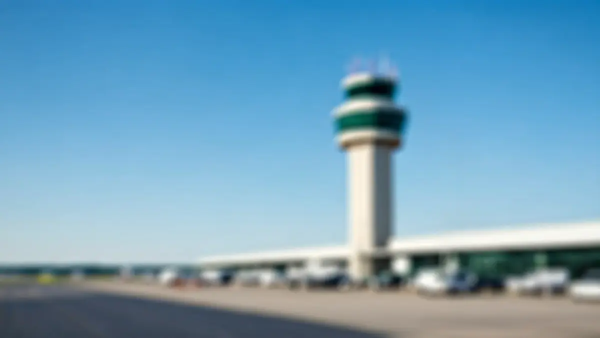 Generic image of an air traffic control tower at an airport.